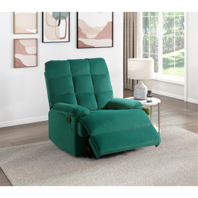 Chaise inclinable en tissu de velours de 35 po Nyleve