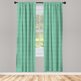 Mint Geometric Semi-Sheer Rod Pocket Curtain Panels