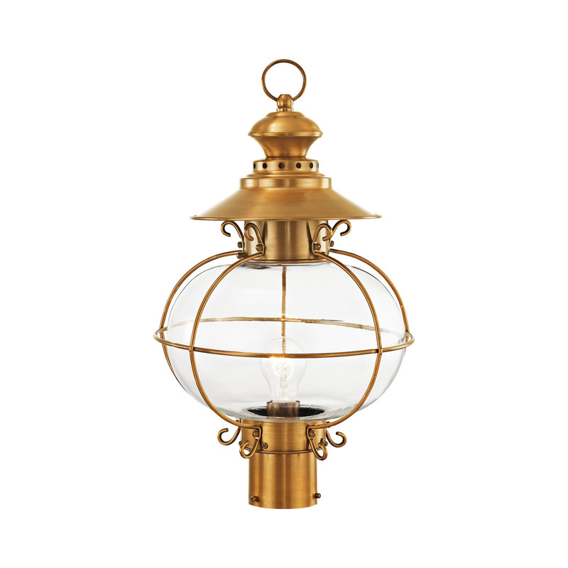Tête de lanterne câblée à 1 lumière Shielo, H 20,5 po x l 8,25 po x P 12,75 po, Laiton flamand