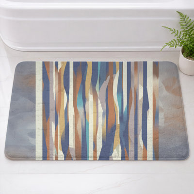Vertical Striped Abstract Bath Mat