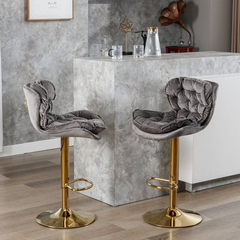 Swivel Upholstered Adjustable Height Counter Stool
