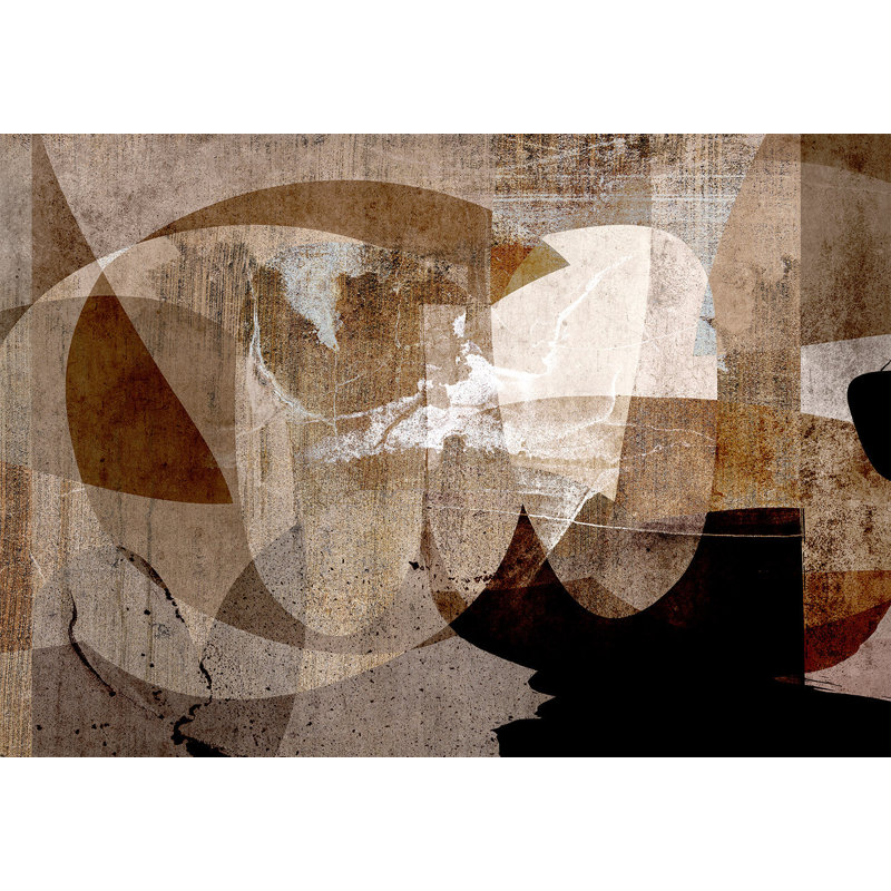 Peel & Stick Abstract Wall Mural - Geometric Composition Brown, 100" L x 135" W