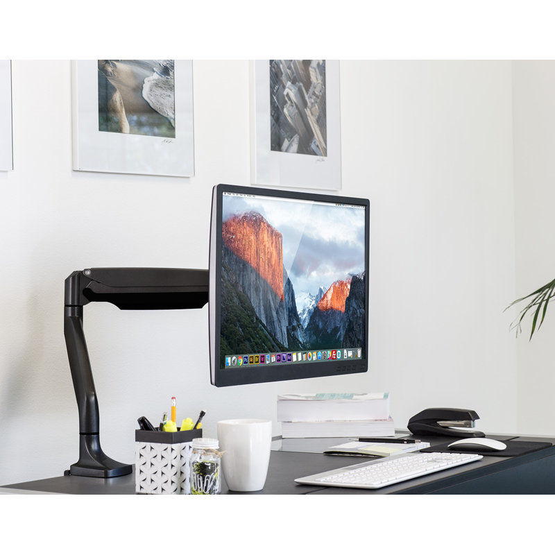 Mount-It Full Motion Height Adjustable Gas Spring Monitor Arm Desk Mount | Fits 13 - 32 In. Screens