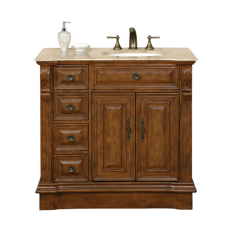 Ensemble de meuble-lavabo simple 38 po Tacoma, Lavabo à droite