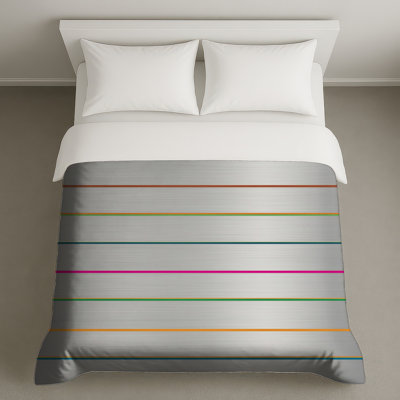 Metallic Horizontal Lines Duvet Covers