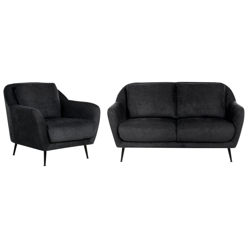 Wandi 2 Piece Sofa Set, Black