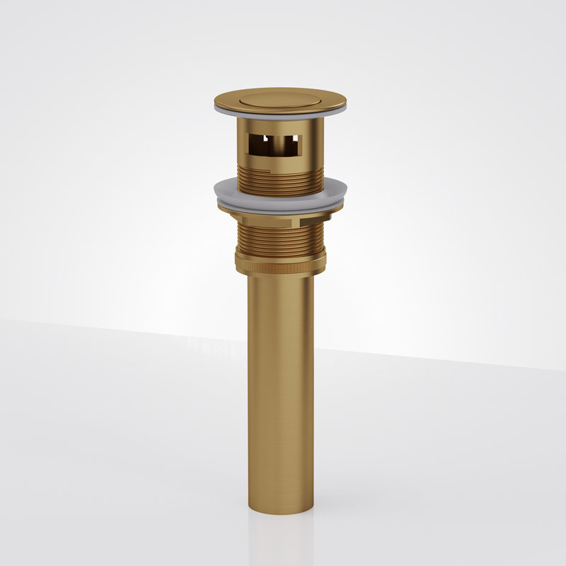 Pop-Up Bathroom Sink Drain with Overflow, Brushed Gold