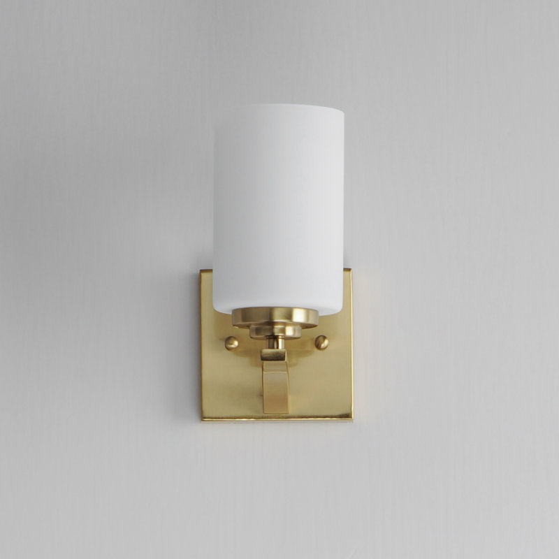 Deven Steel Armed Sconce, Satin Brass