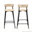 Ensemble de 2 tabourets de bar ronds en papier avec dossier-1189745062