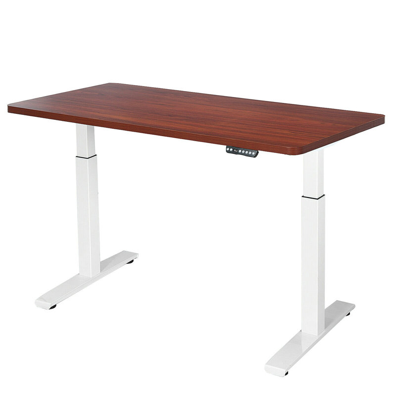 Bureau debout à hauteur ajustable Beowulf, Café / blanc