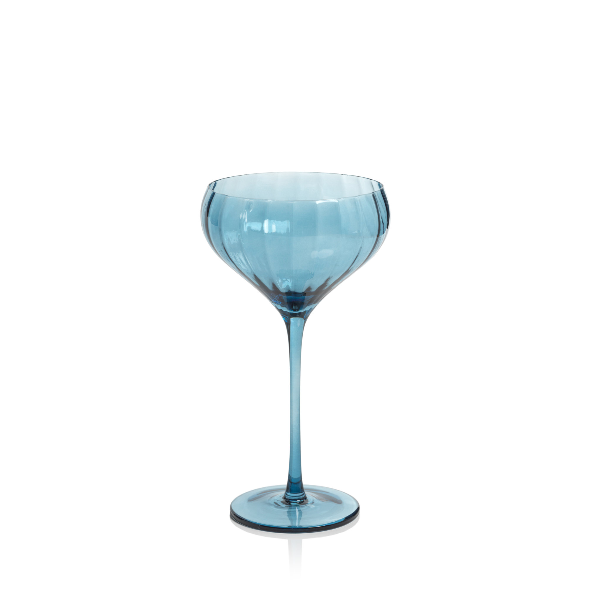 Malden Optic Cocktail Glasses, Set of 4, Blue Azure