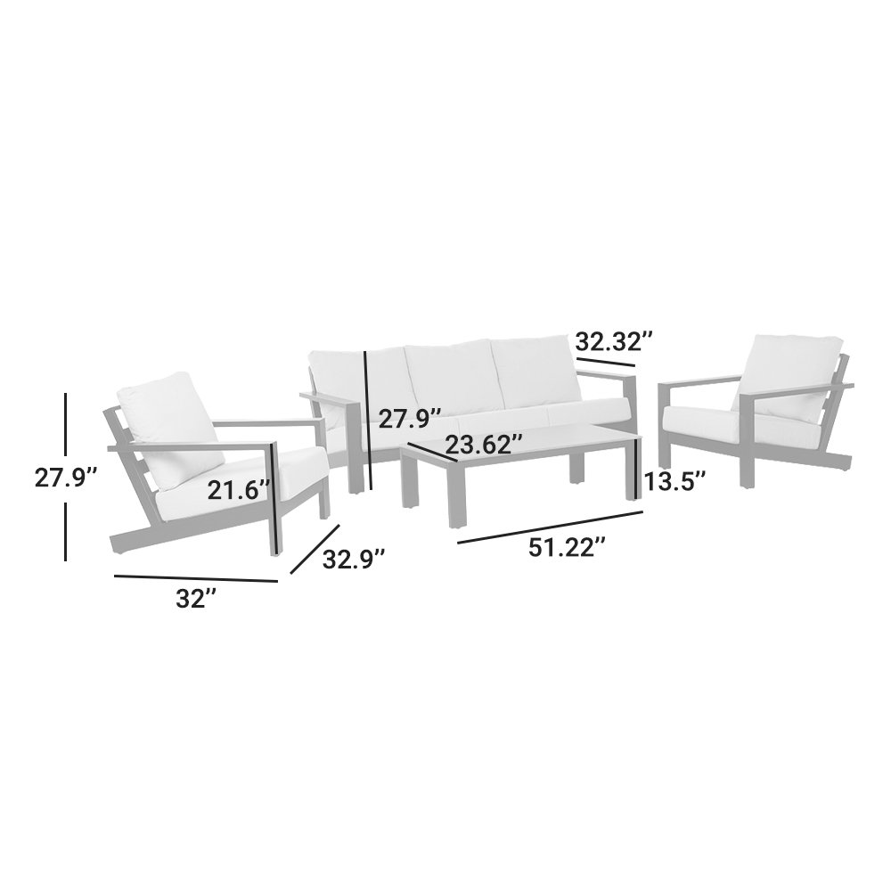 Perci 5-Person Sunbrella® Patio Seating Group, Beige
