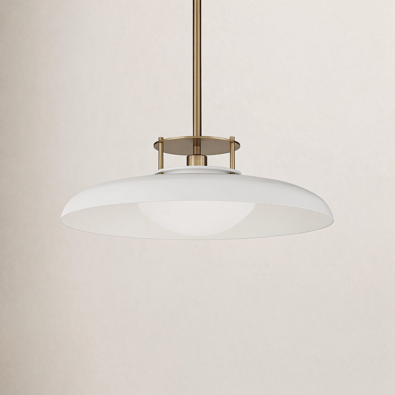 Chessa Dimmable Single Light Pendant, White, White