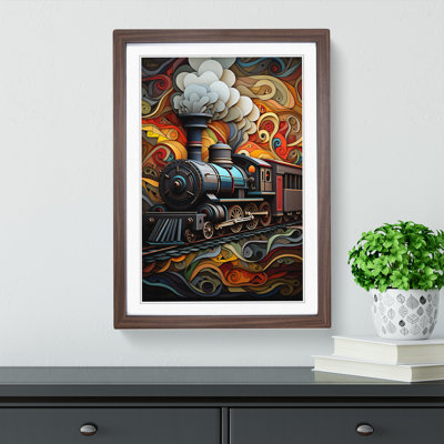 Steam Train Geometric - Framed Print