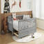 Lit plateforme simple avec garde-corps, structure de lit simple en bois massif, peut être converti en lit plateforme double gris-1062004762-1062004763