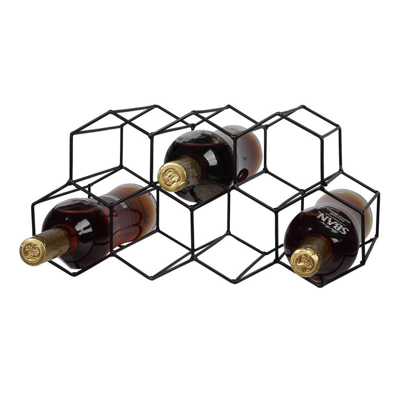 Keyshawn 7 Bottle Wine Bottle Rack in Black