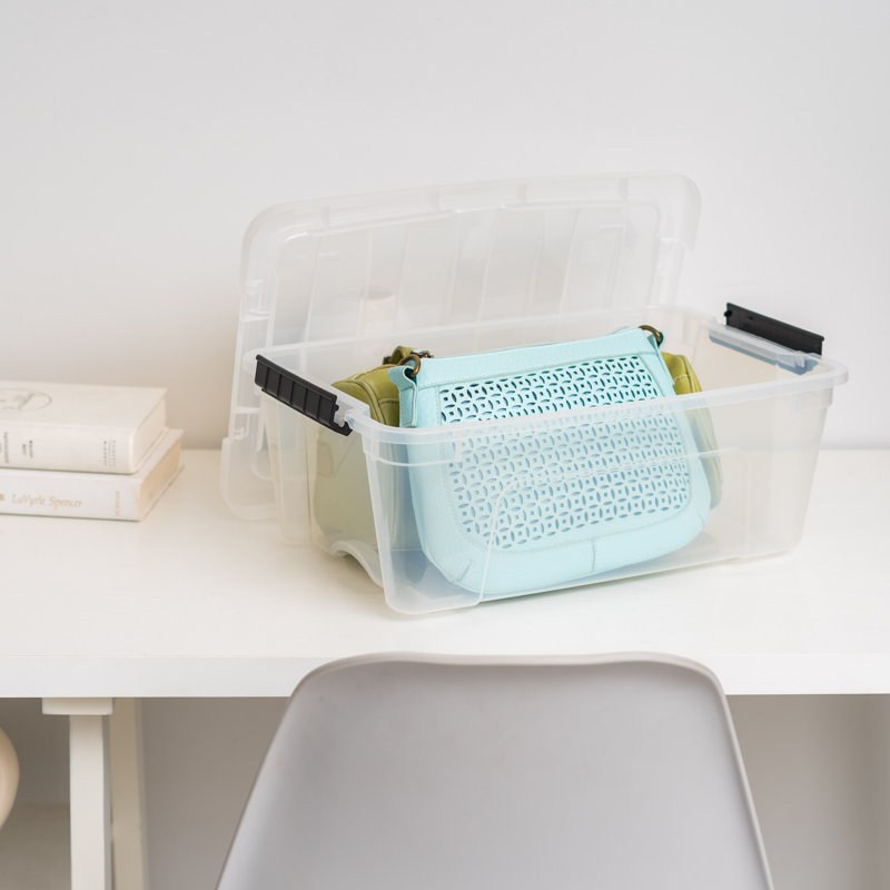 IRIS 12 Qt./3 Gal. Clear Plastic Storage Boxes with Latching Lids, 1, 6.5" H x 16.5" W x 10.9" D, 12 QTS