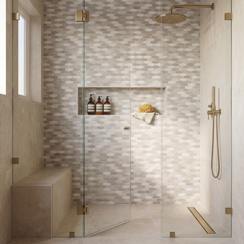 Veneto Mix Hexagon 12 in. x 12 in. Honed Marble Mosaic Floor and Wall Tile