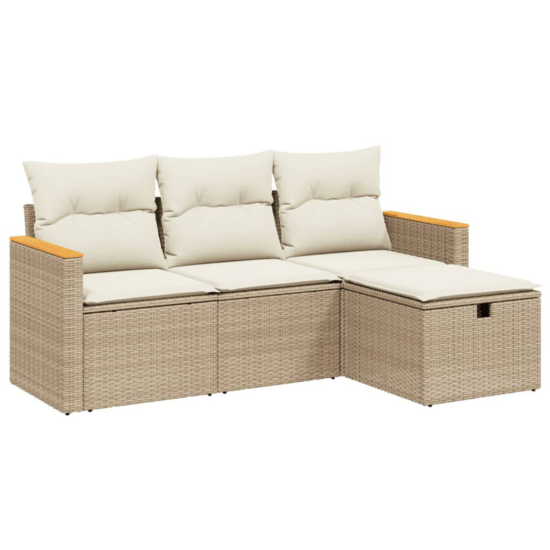 Vidaxl Garden Sofa Set Beige, Cream White