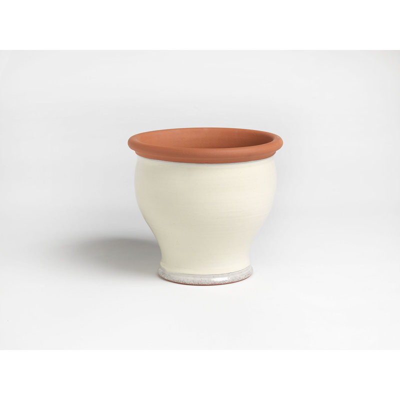 Bellied Planter  , Cream/Orange, 35" H x 41.5" W x 41.5" D