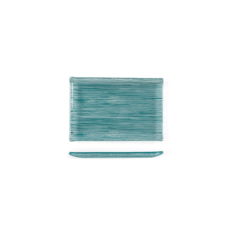 Service de table en verre rectangulaire 8,5 po x 5,75 po (ensemble de 2), Bleu