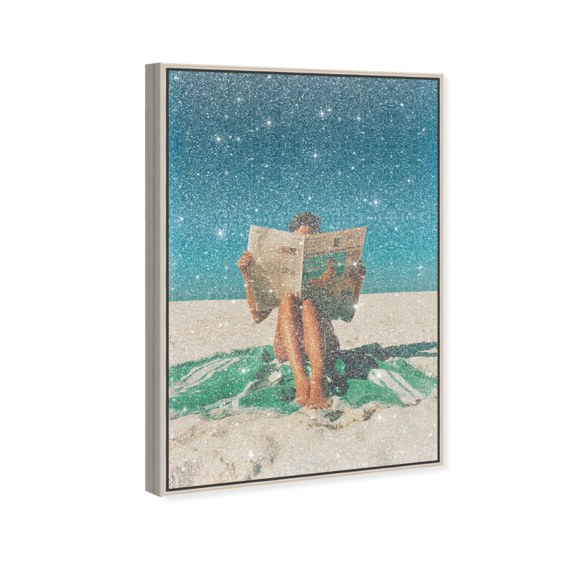 Impression sur toile Sunlit News Nautical & Beach avec reflets de poussière de diamant par Oliver Gal, H 31 po x l 21 po
