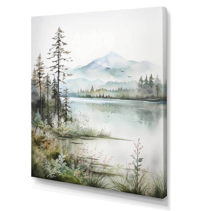 Minimalisme, lac Tranquillity II - impression, H 32 po x l 24 po x P 1 po, Toile tendue