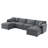 136" Chenille Modular Sectional Sofa with Deep and Wide Seat-1654142800