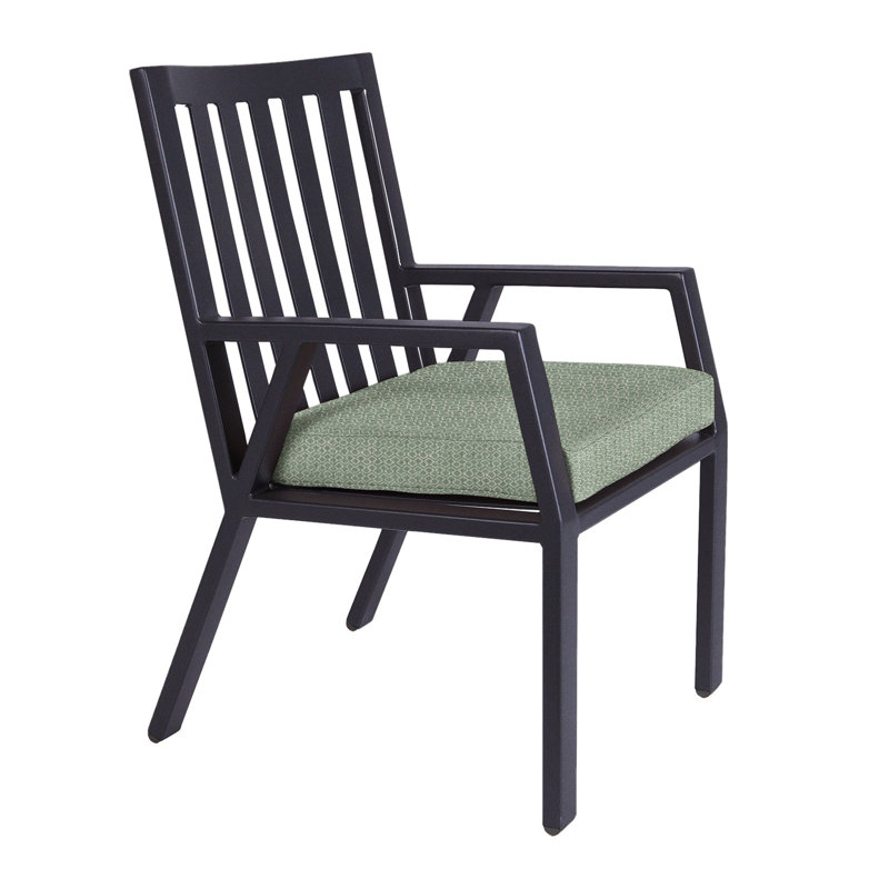 Aris Outdoor Dining Armchair, Graphite, Flagship Stone Sunbrella®