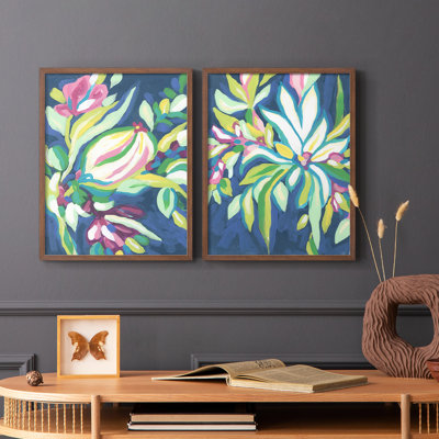 Blue Tropics III - reproduction encadrée de qualité supérieure - prête à être accrochée - aucun clou requis - aucun clou requis
