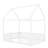 Full Size Wood House Bed With Fence And Door, White