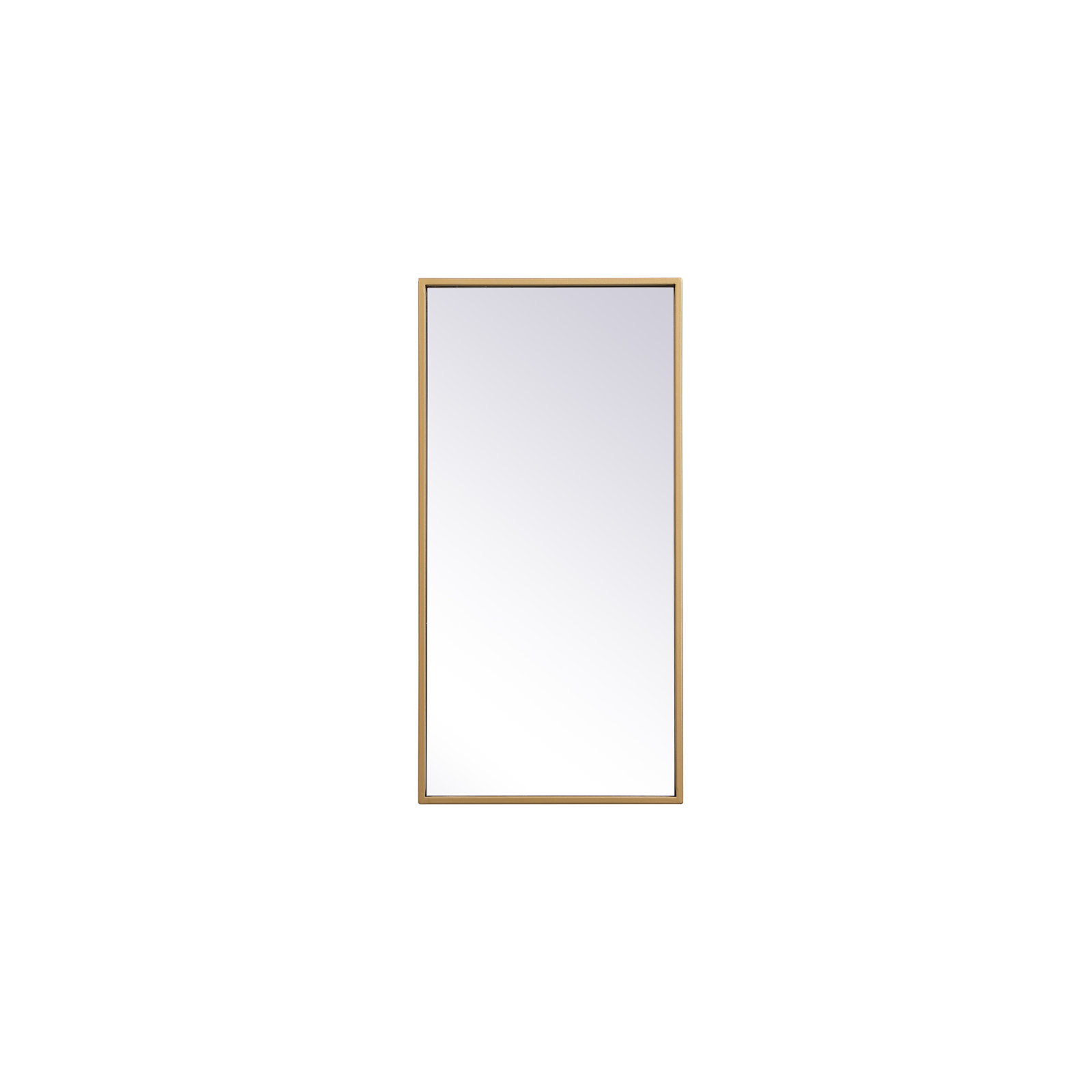 Sabine Metal Rectangle Wall Mirror, 14" x 28", Brass