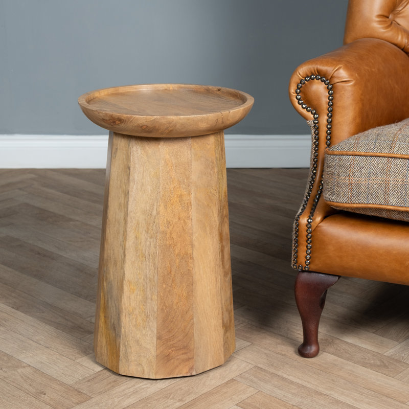 Gabar Solid Wood End Table, Light Oak
