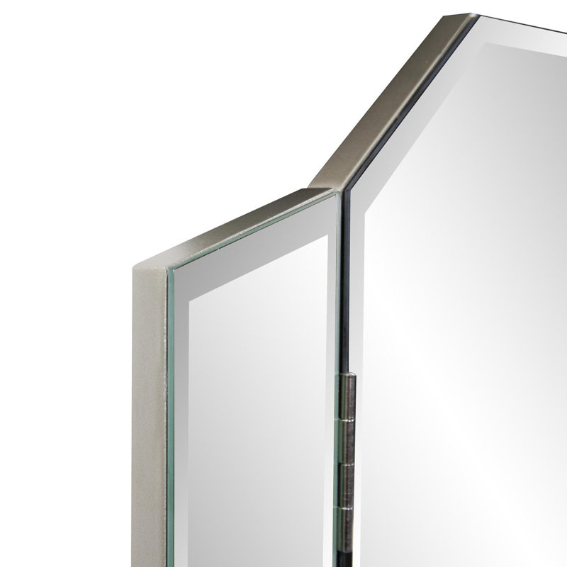 Ohemaa Contemporary Bi-Fold Curved Vanity Mirror