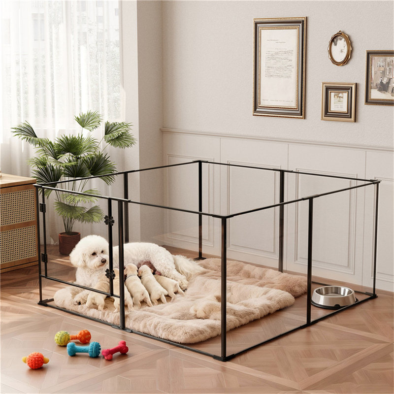 8 Panel Pet Exercise Pen With Door, 61cm H x 122cm W x 122cm D