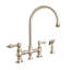 Whitehaus Collection Bridge Faucet with Long Gooseneck Swivel Spout, Lever Handles and Solid Brass Side Spray-1319394649-1313783638