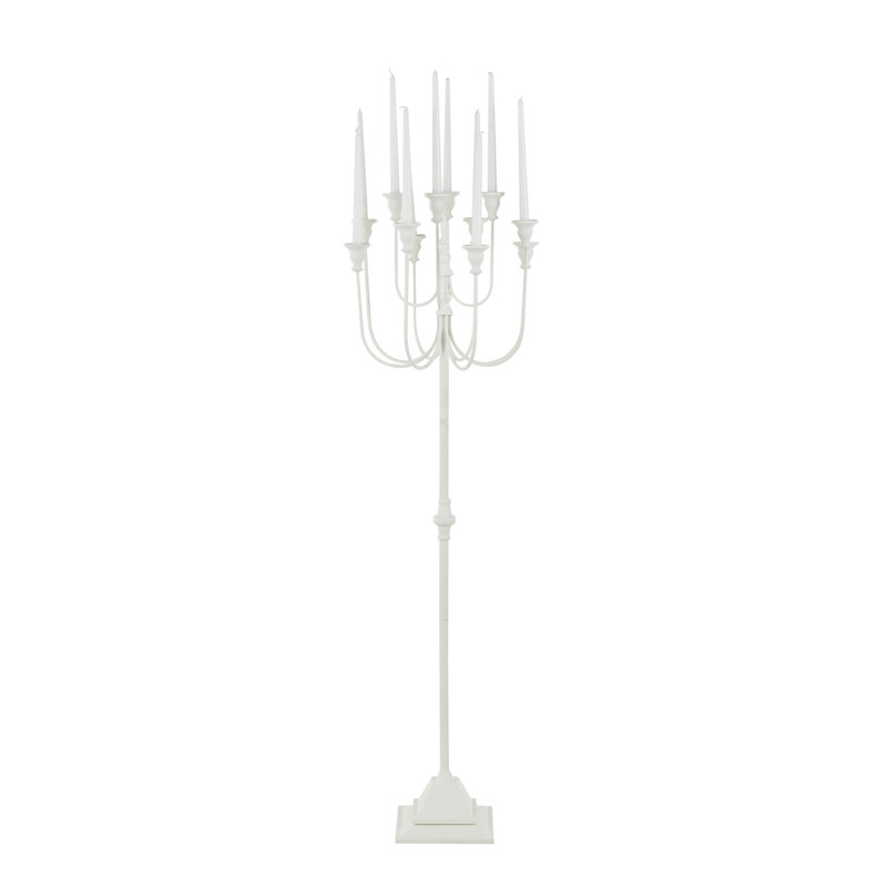 Metal Taper 12 Slot Decorative White Candelabra