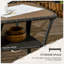 Table basse en rotin PE avec tablette de rangement Outsunny