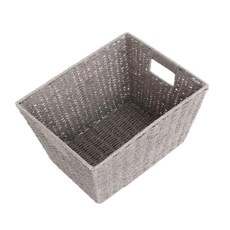 Bay Isle Home Wicker Box, 18cm H x 34cm W x 27cm D, Grey