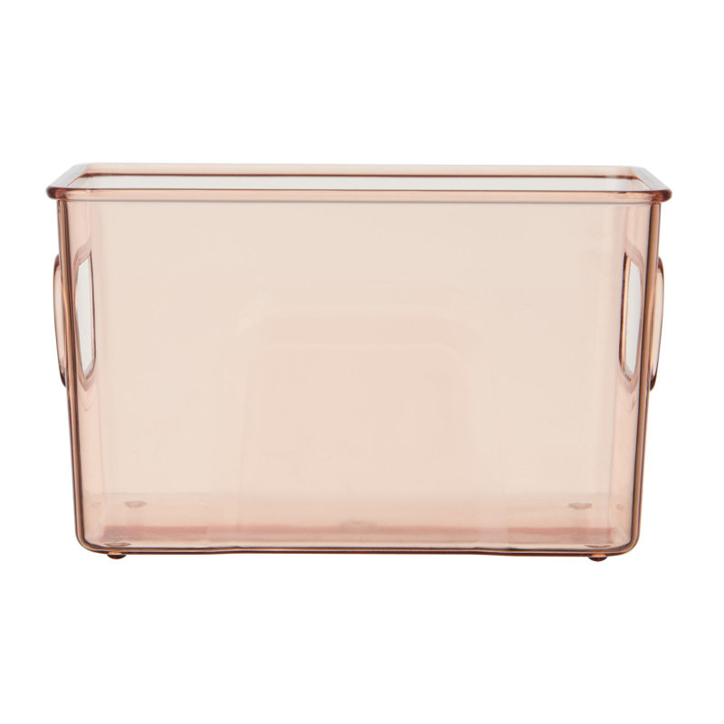 Copco Plastic Storage Bin, 3.54" H x 3.86" W x 4.75" D, Pink