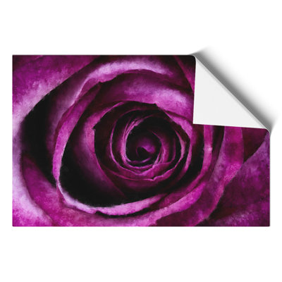 Purple Rose Flower Painting - Frameless Print