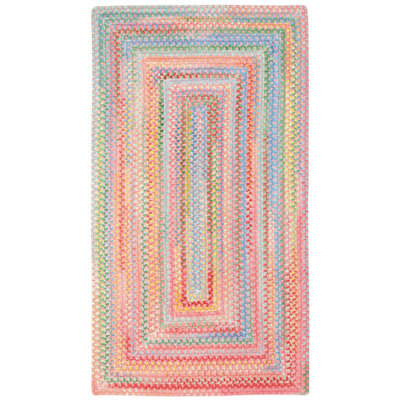 Aaru Hand Braided Cotton Pink Area Rug