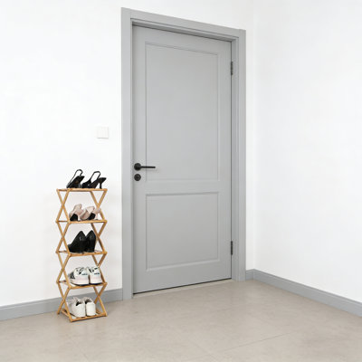 Range-chaussures pliant en bambou - Mini organisateur de chaussures portable sans assemblage pour petits espaces