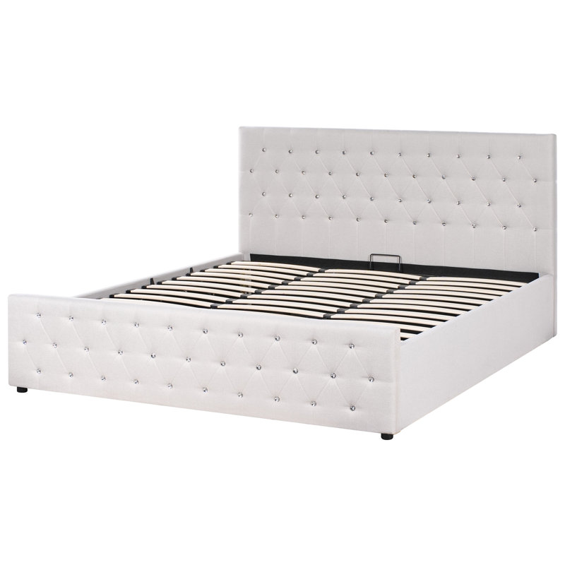 Amiens Upholstered Ottoman Storage Bed, Beige, Super King (6')