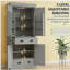 Modern Style Kitchen Pantry Cabinet with LED Lights,Door Shelves,Drawer and Adjustable Shelves