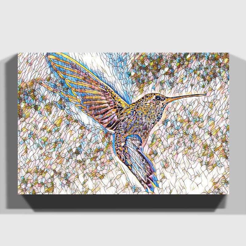 Flying Hummingbird Bird 2 - Wrapped Canvas, 40cm H x 60cm W