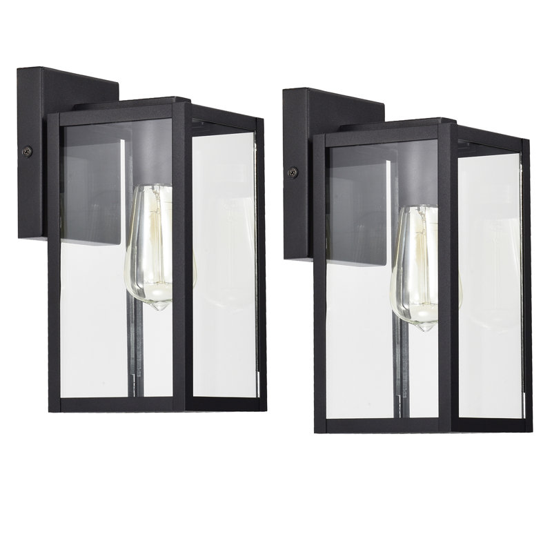 Lanterne murale d'extérieur 1 lumière noire matte, Ordinaire, H 11,25 po x l 5 po x P 6,25 po