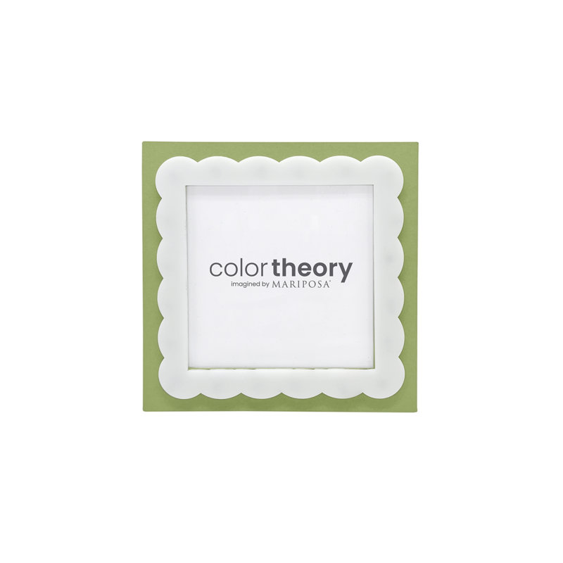 Cadre vert pré avec bordure festonnée blanche 4 x 4, Vert