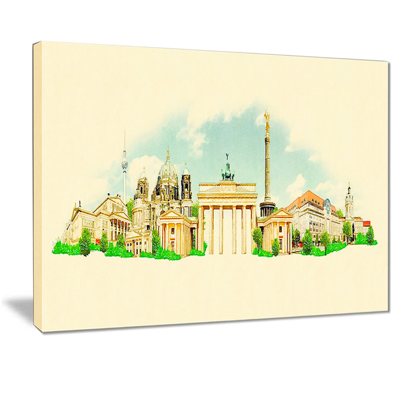 « berlin panoramique view », reproduction de photo sur toile, H 20 po x l 20 po x P 1 po