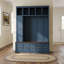 Arbre d'entrée U-Can avec crochets, banc à chaussures et armoire de rangement en bleu marine U-Can-1524515007